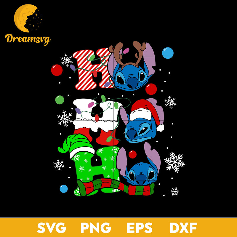 Ho ho ho Stitch Christmas SVG, Stitch SVG, Christmas SVG, PNG DXF EPS Digital File.