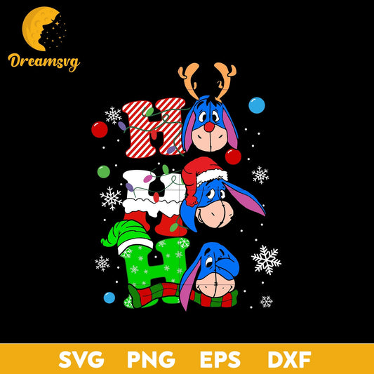 Ho Ho Ho Christmas Eeyore SVG, Eeyore SVG, Christmas SVG, PNG DXF EPS Digital File.