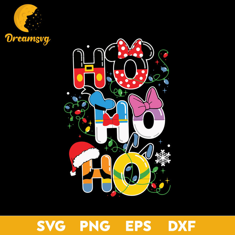 Mickey Ho Ho Ho SVG, Mickey Christmas SVG, PNG DXF EPS Digital File.