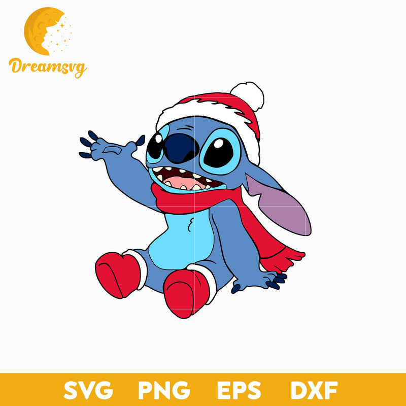 Stitch Merry Christmas SVG, Christmas SVG, PNG, DXF, EPS Digital File.