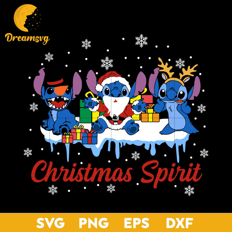 Stitch Christmas Spirit SVG, Disney Christmas SVG, Christmas SVG.