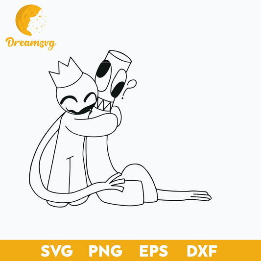 Blue and Green From Rainbow Friends Coloring SVG, Funny SVG, PNG DXF EPS Digital File.