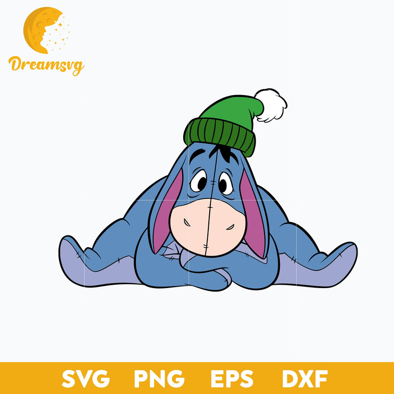 Eeyore Winnie The Pooh SVG, Disney Christmas SVG PNG DXF EPS Digital File.