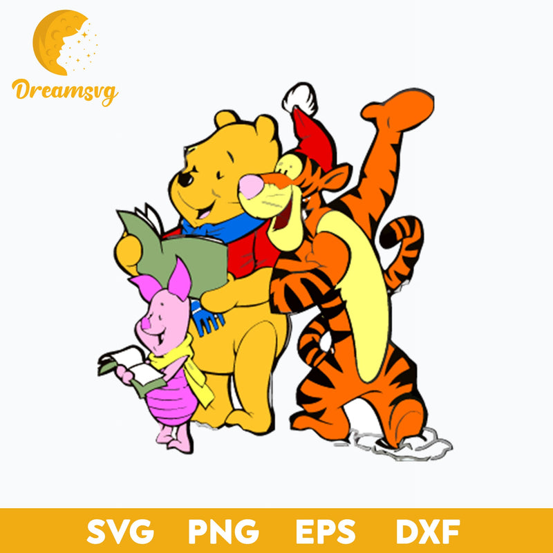 Winnie The Pooh Christmas SVG, Christmas SVG PNG DXF EPS Digital File.