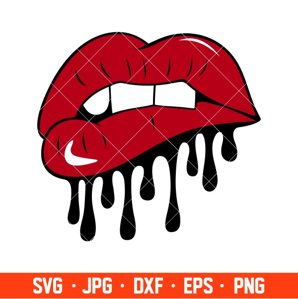 Dripping Lips Svg, Valentine’s Day Svg, Valentine Svg, Kiss Svg, Cricut, Silhouette Vector Cut File