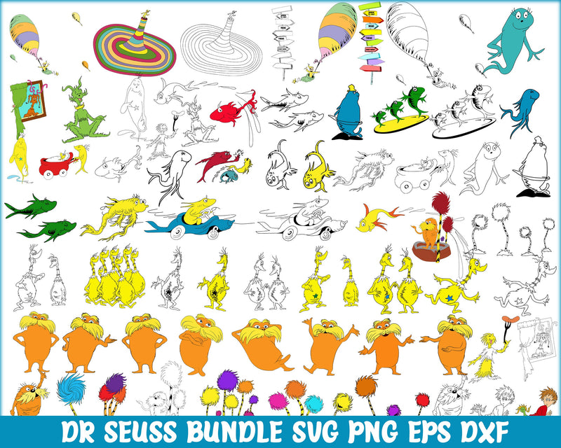 Bundle 10 - Dr Seuss Svg, Cat In The Hat SVG, Dr Seuss Hat SVG, Green Eggs And Ham Svg, Dr Seuss for Teachers Svg, Png, Eps, Dxf