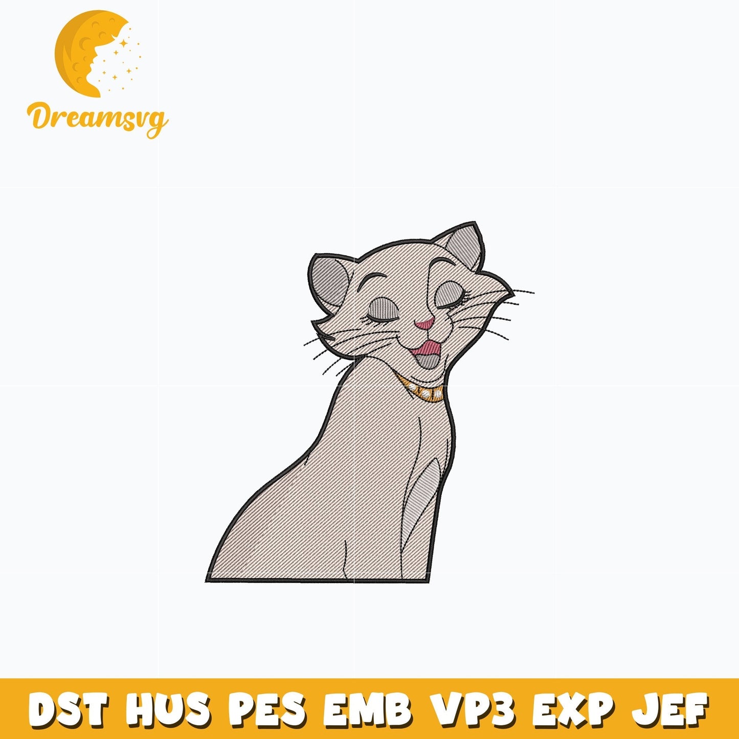 Duchess cat embroidery design