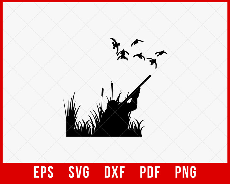 Duck Hunting Season Silhouette Cameo SVG Cutting File Digital Download