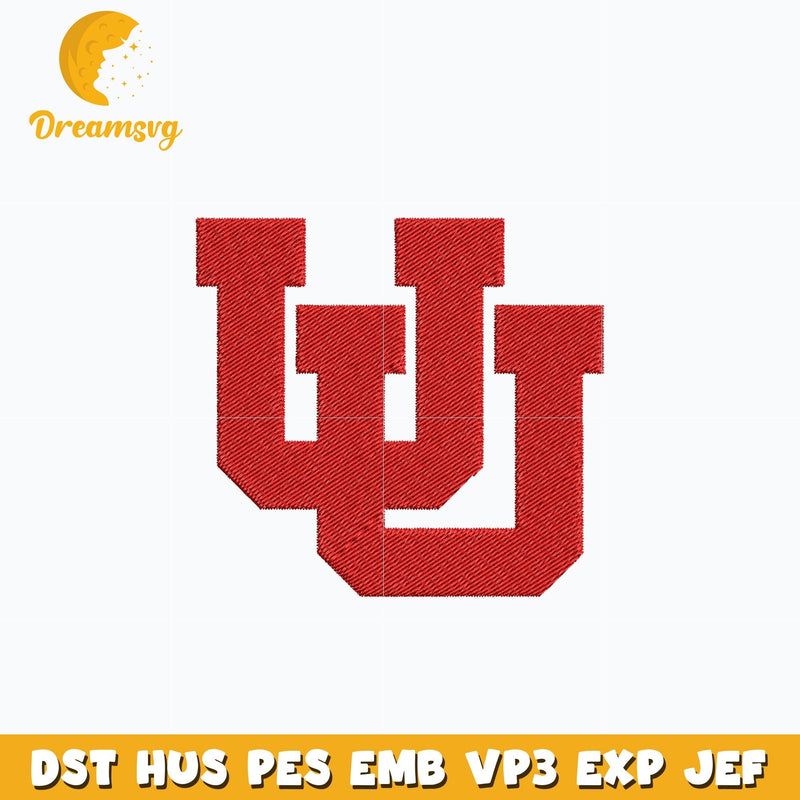 Utah Utes logo embroidery design