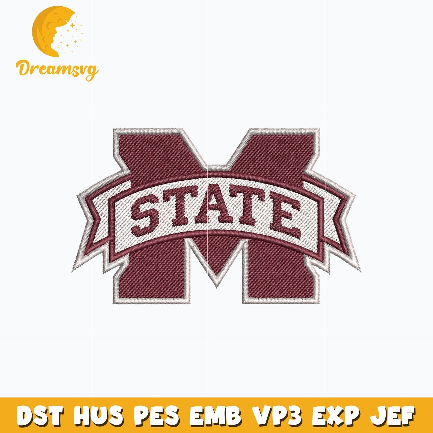 Mississippi State logo embroidery design