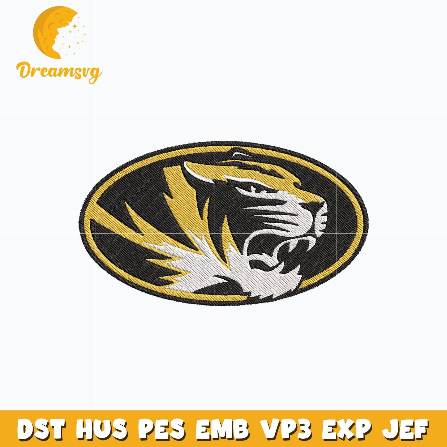 Missouri Tigers logo embroidery design