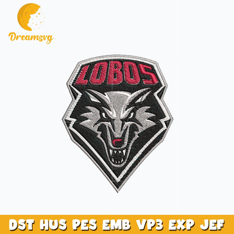 New mexico lobos embroidery design