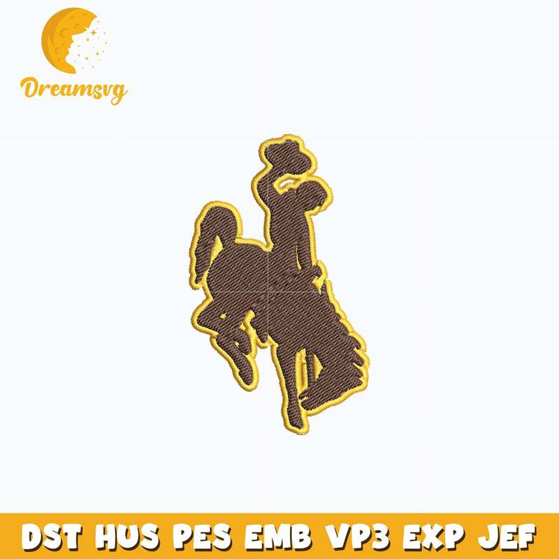 Wyoming cowboys logo embroidery design