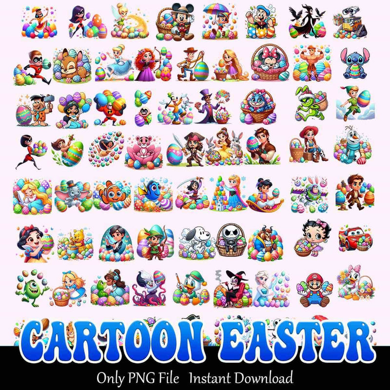 Cartoon Easter Bundle PNG Easter Holiday PNG Instant Download