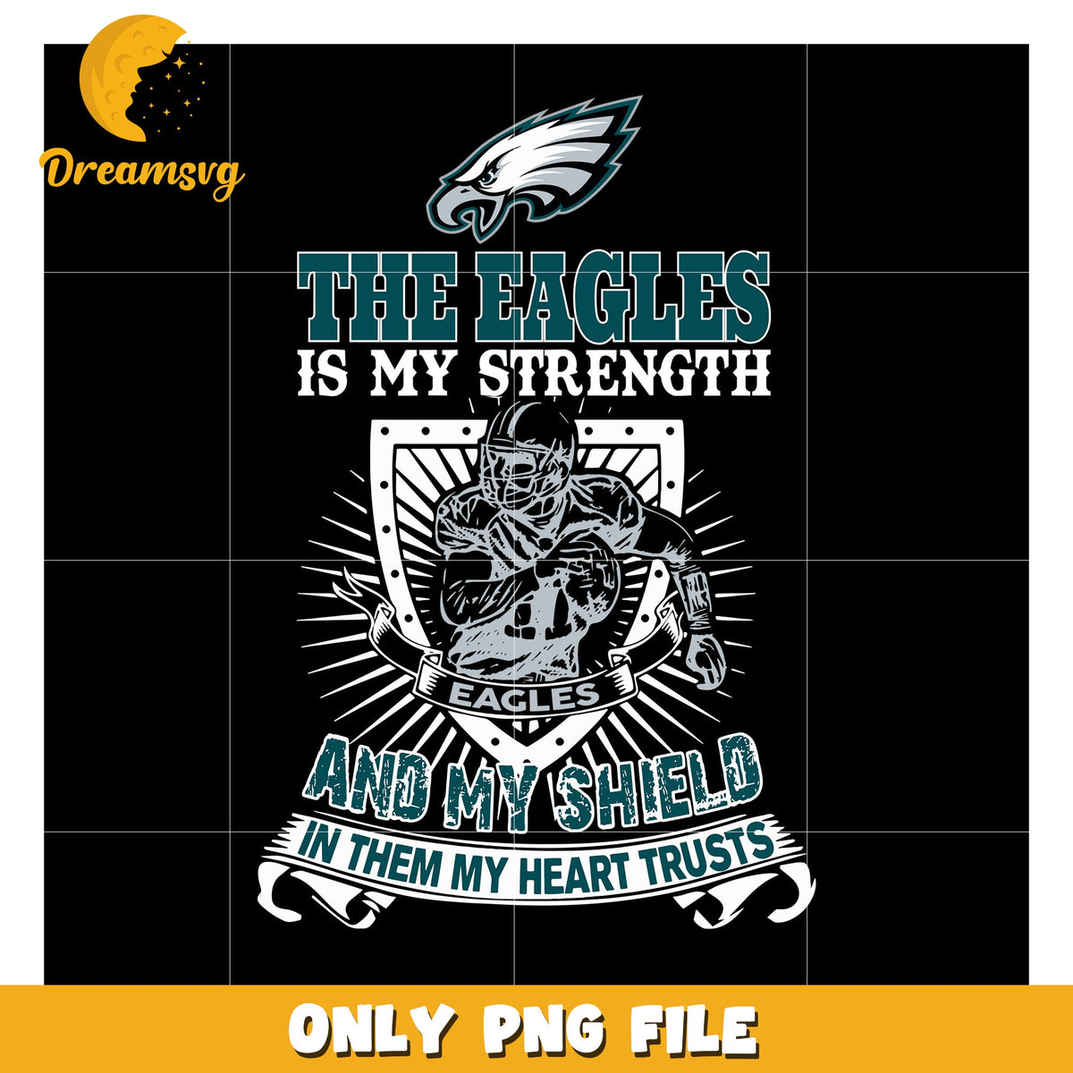 Eagles Strength and Shield PNG Design for Fans