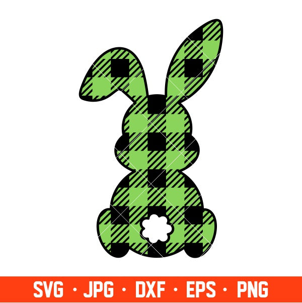 Easter Bunny Buffalo Plaid Svg, Happy Easter Svg, Easter egg Svg, Spring Svg, Cricut, Silhouette Vector Cut File