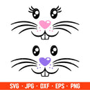 Easter Bunny Faces Svg, Happy Easter Svg, Easter egg Svg, Spring Svg, Cricut, Silhouette Vector Cut File