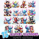 Easter Cartoon Bundle PNG Instant Download