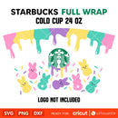 Easter Donut Drip Full Wrap Svg, Starbucks Svg, Coffee Ring Svg, Cold Cup Svg, Cricut, Silhouette Vector Cut File