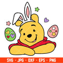 Easter Winnie the Pooh Svg, Easter Bunny Svg, Happy Easter Svg, Disney Svg, Cricut, Silhouette Vector Cut File