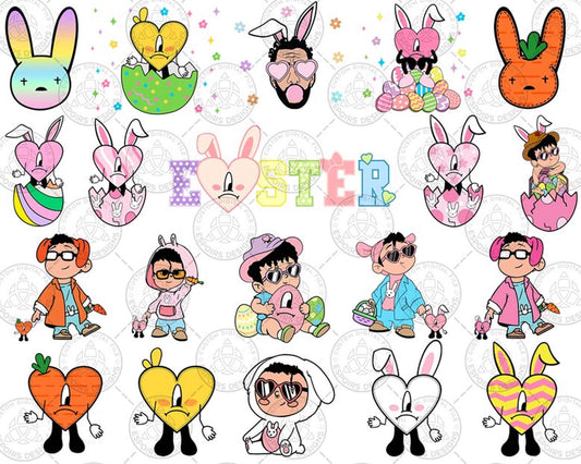 35 Easter Day Bad Bunny Png Bundle, Bad Bunny png, Easter Png, Easter Benito Png, Un Pascua Sin Ti , Instant Download