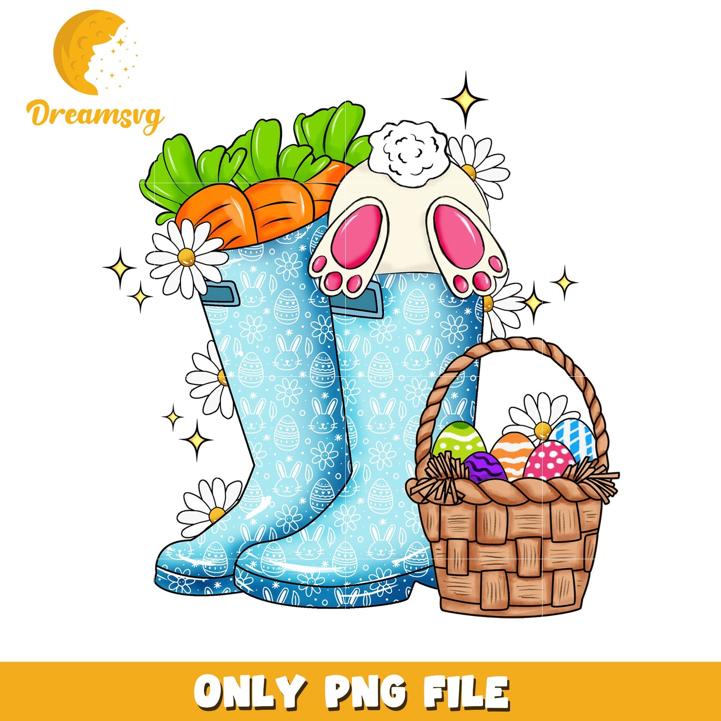 Easter Bunny Boots PNG Cute Spring Design