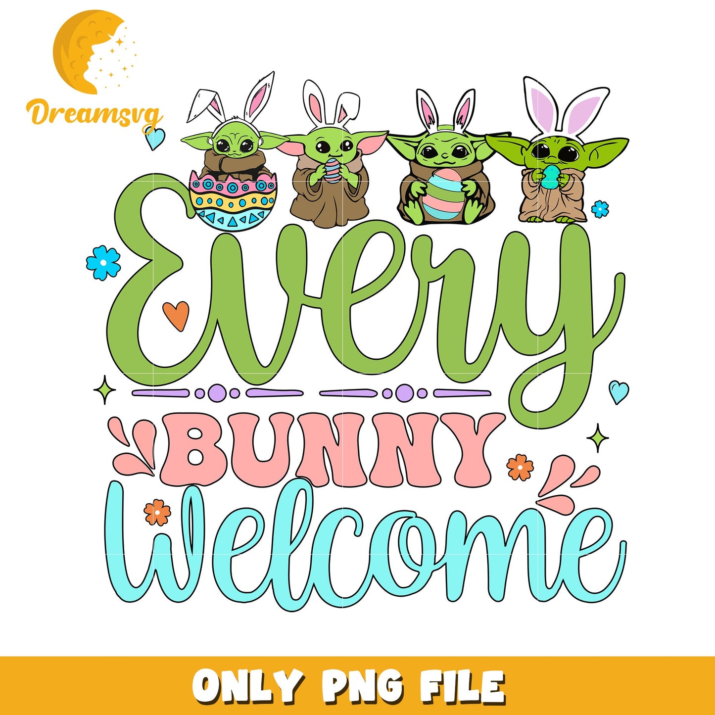 Easter Bunny Yoda PNG Sublimation Design