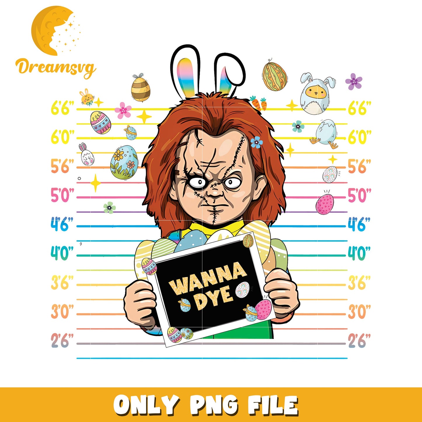 Easter Chucky Wanna Dye Eggs PNG