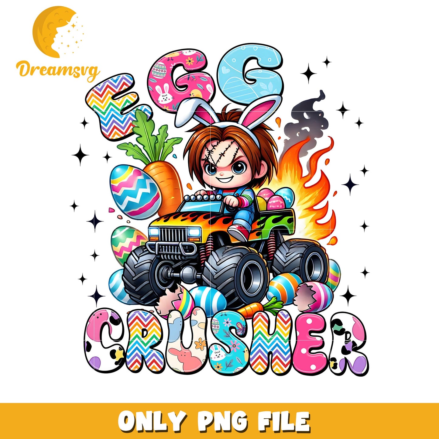 Easter Egg Crusher Adventure Fun PNG Graphic Design