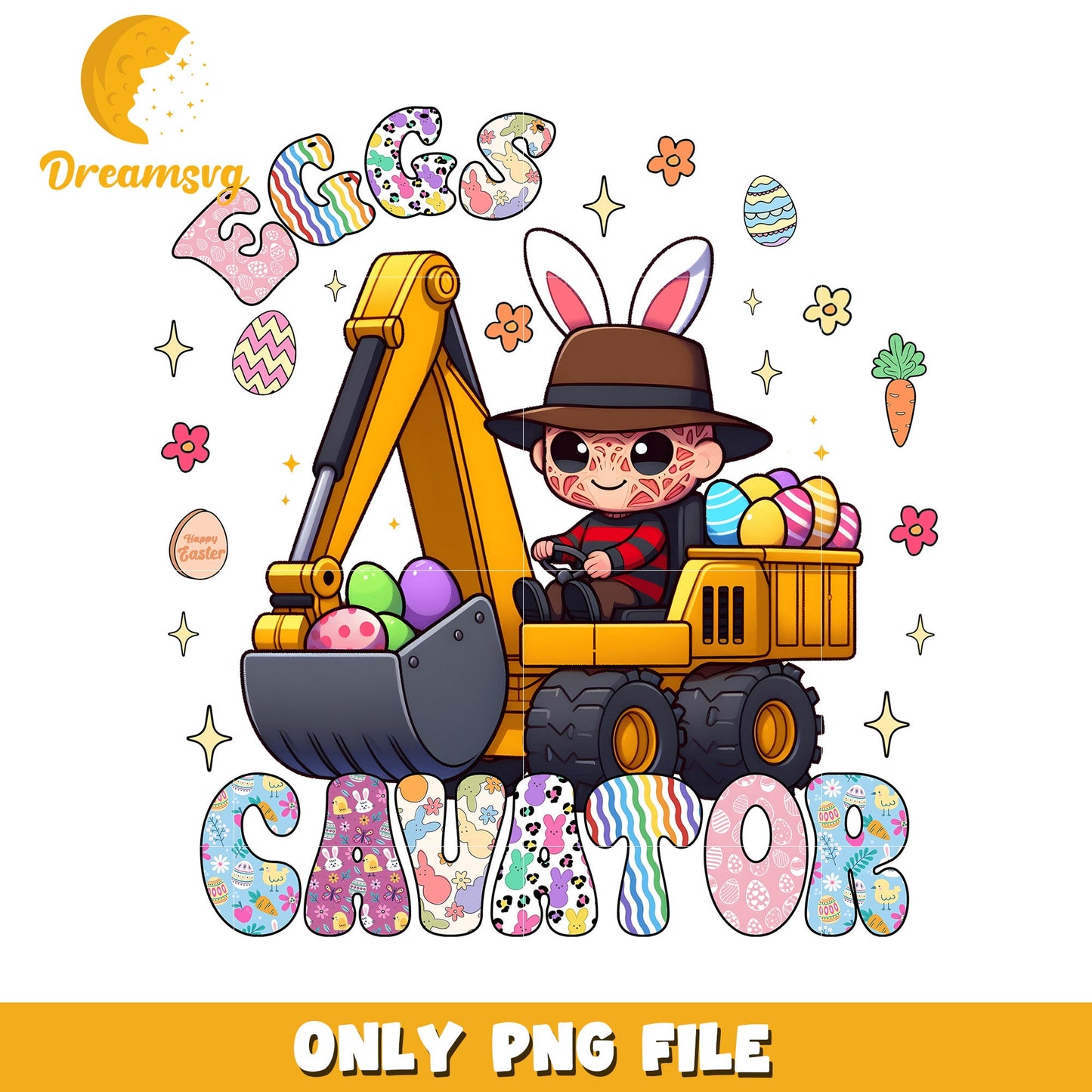 Easter Egg Excavator Freddy Krueger PNG