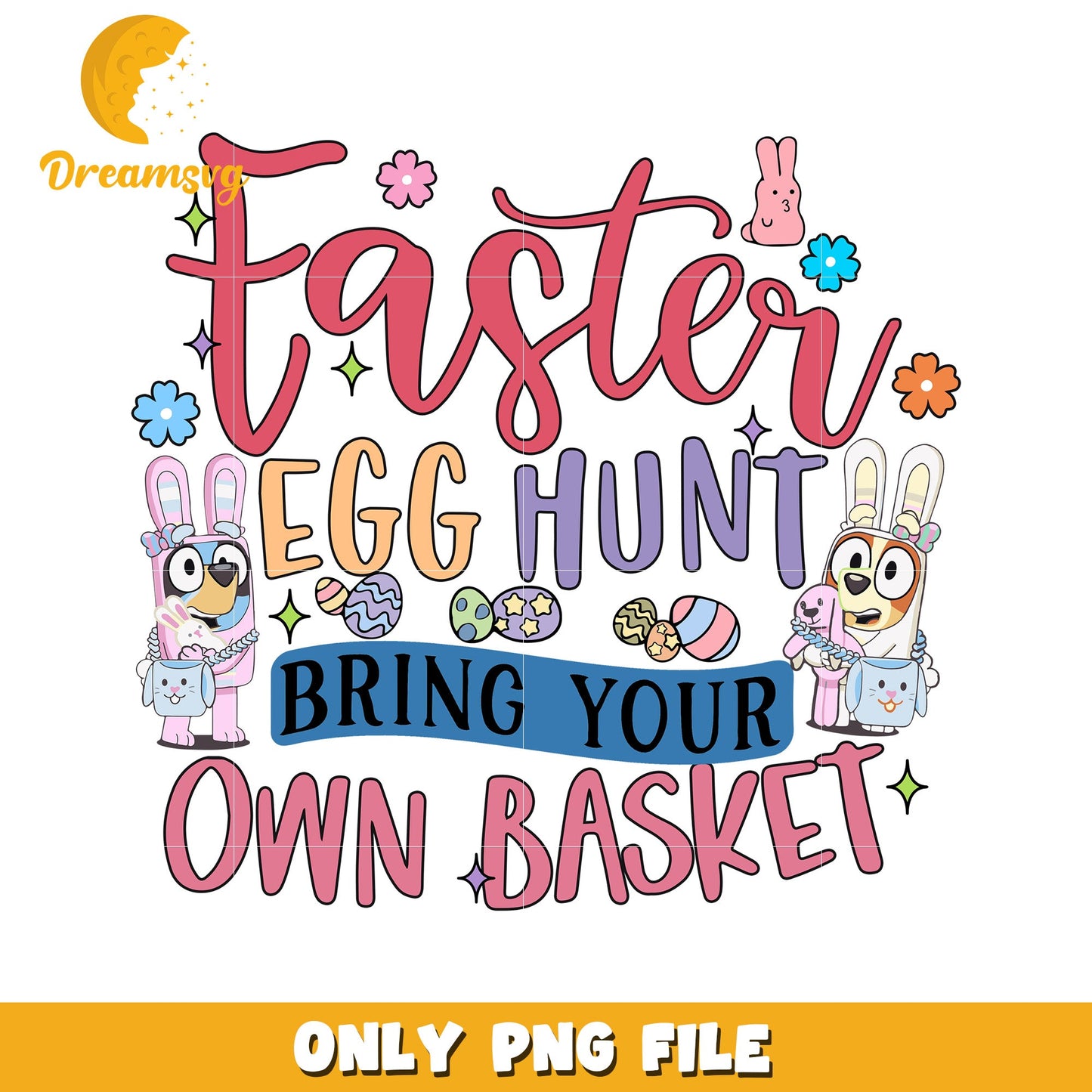 Easter Egg Hunt Bring Your Own Basket PNG Design for Fun