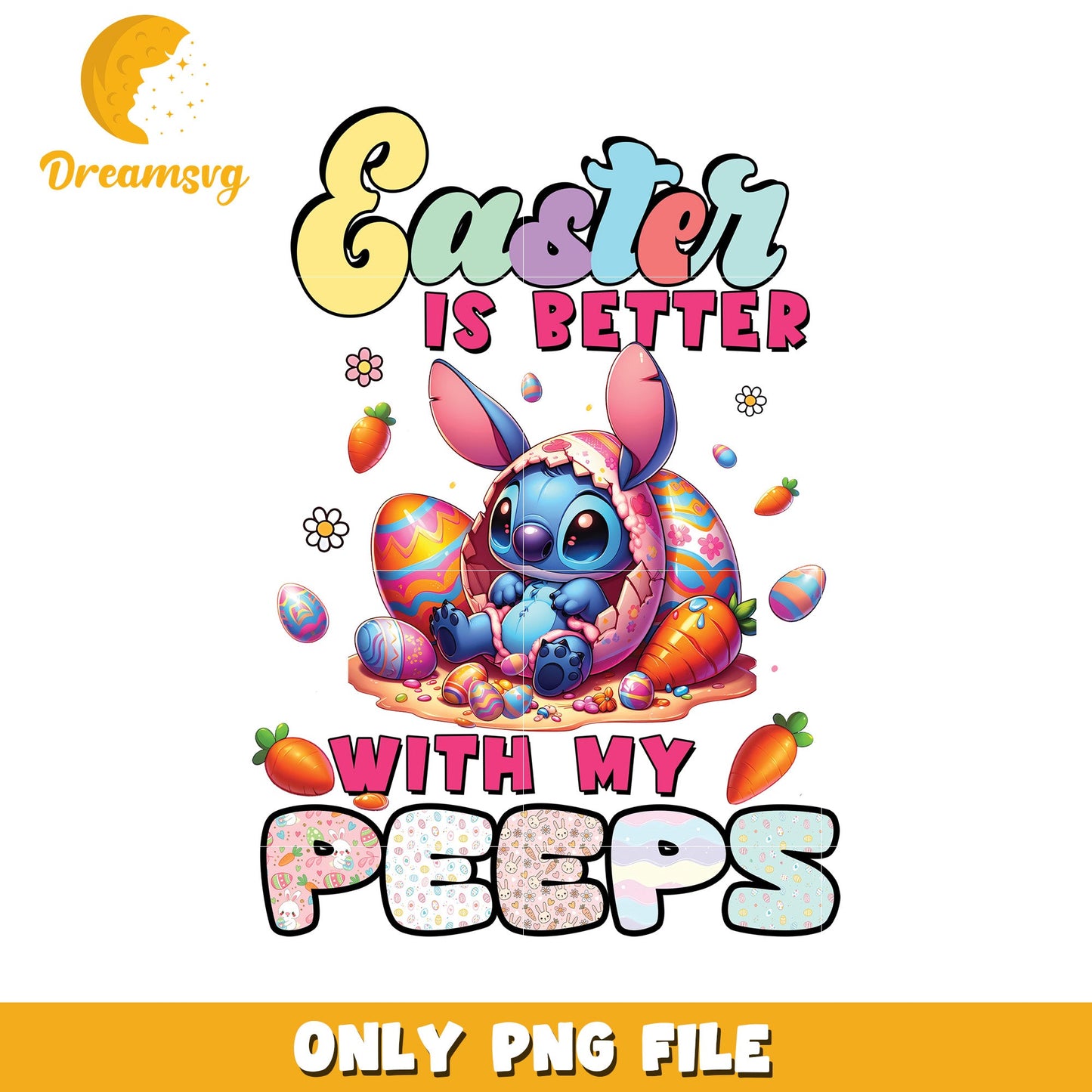 Easter Is Better With My Peeps Cute PNG Graphic Design