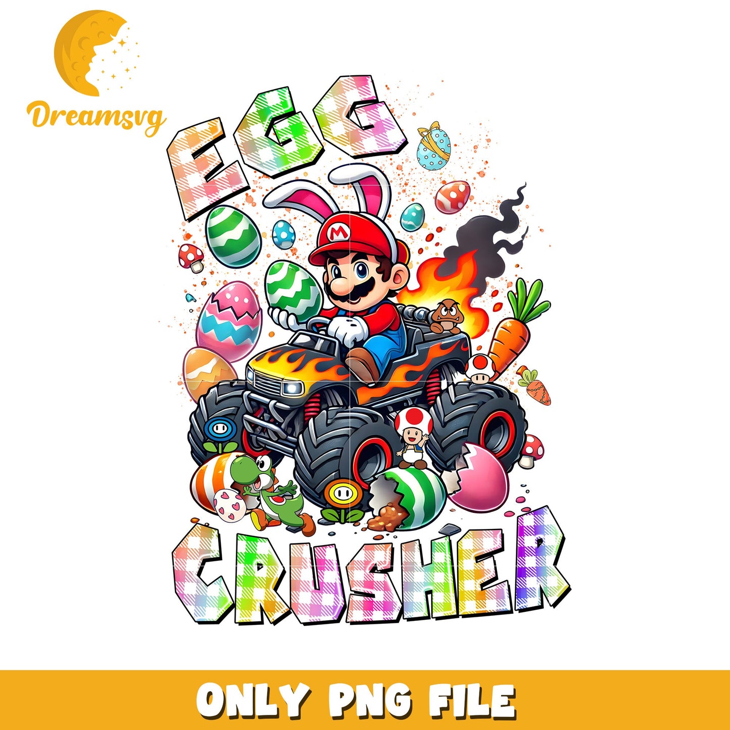 Easter Mario Monster Truck PNG