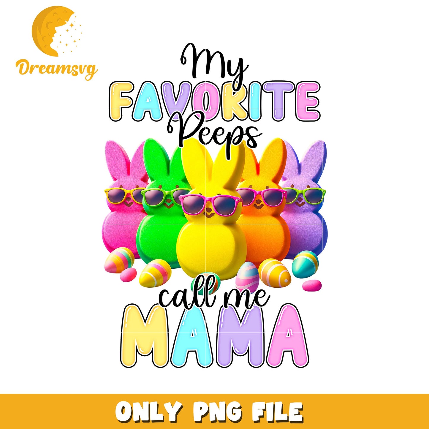 Easter Peeps Mama PNG Cute Bunny Design