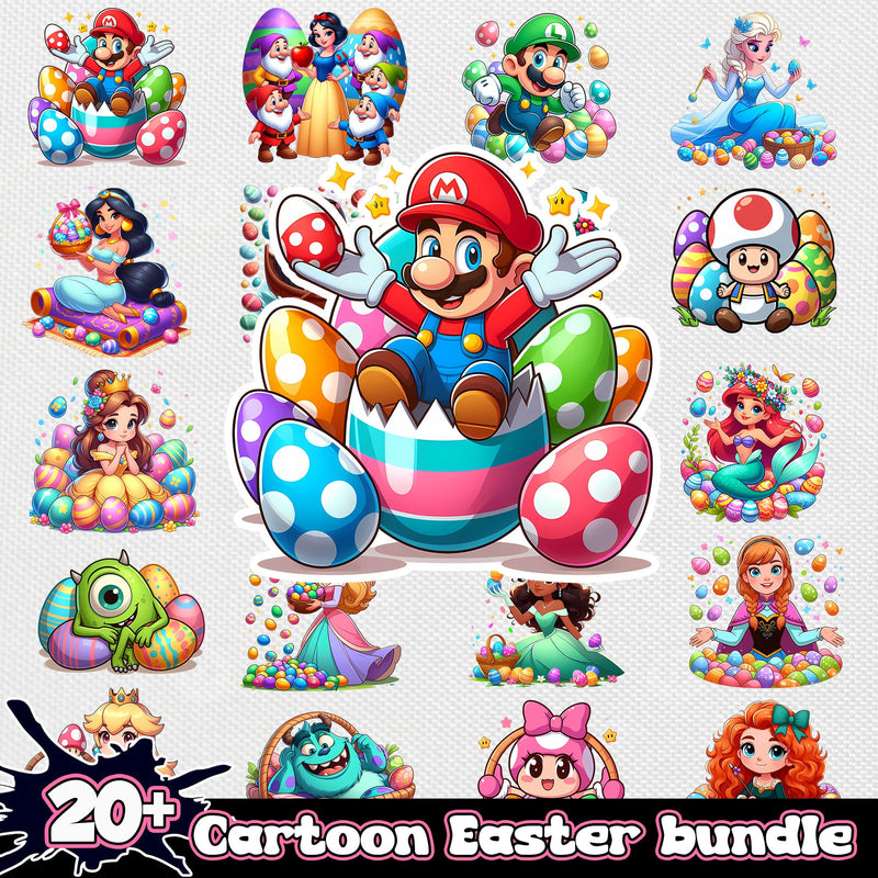 Easter cartoon 2024 png bundle