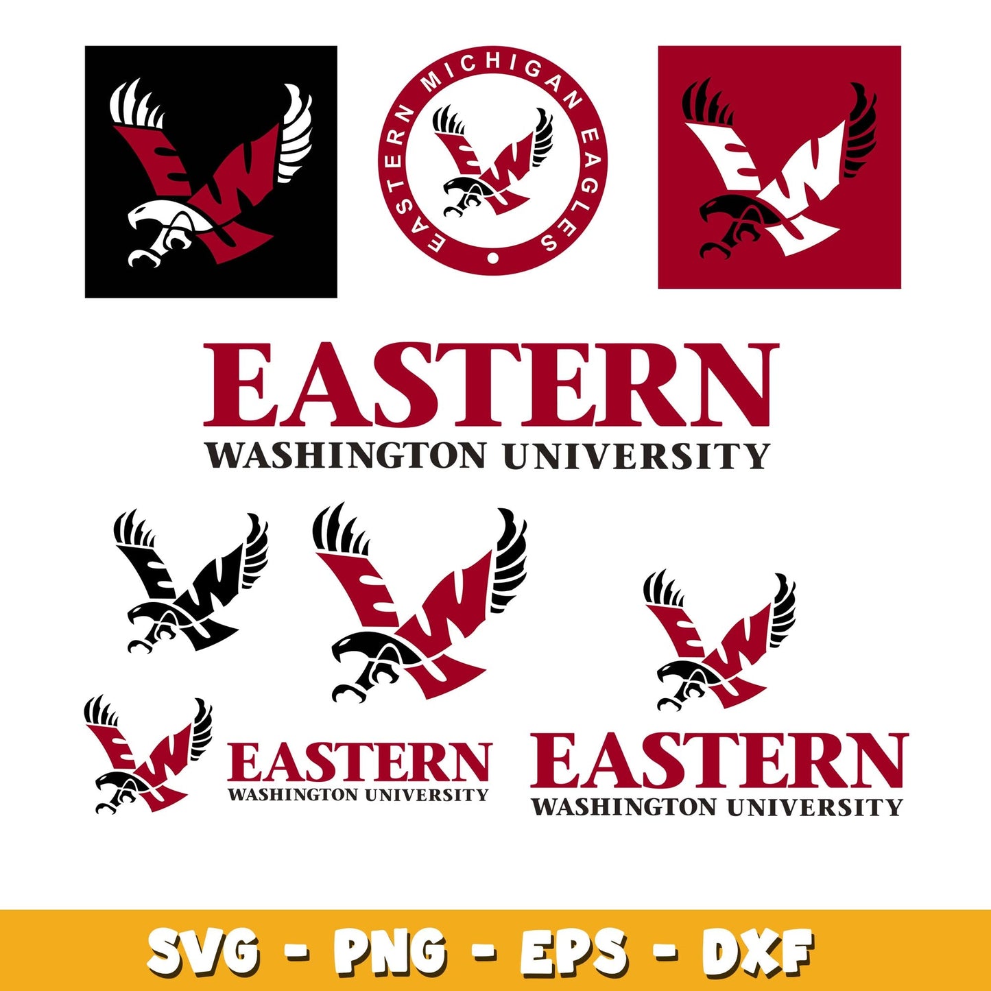 Eastern Washington Eagles Bundle svg, Eastern Washington Eagles logo svg, ncaa svg