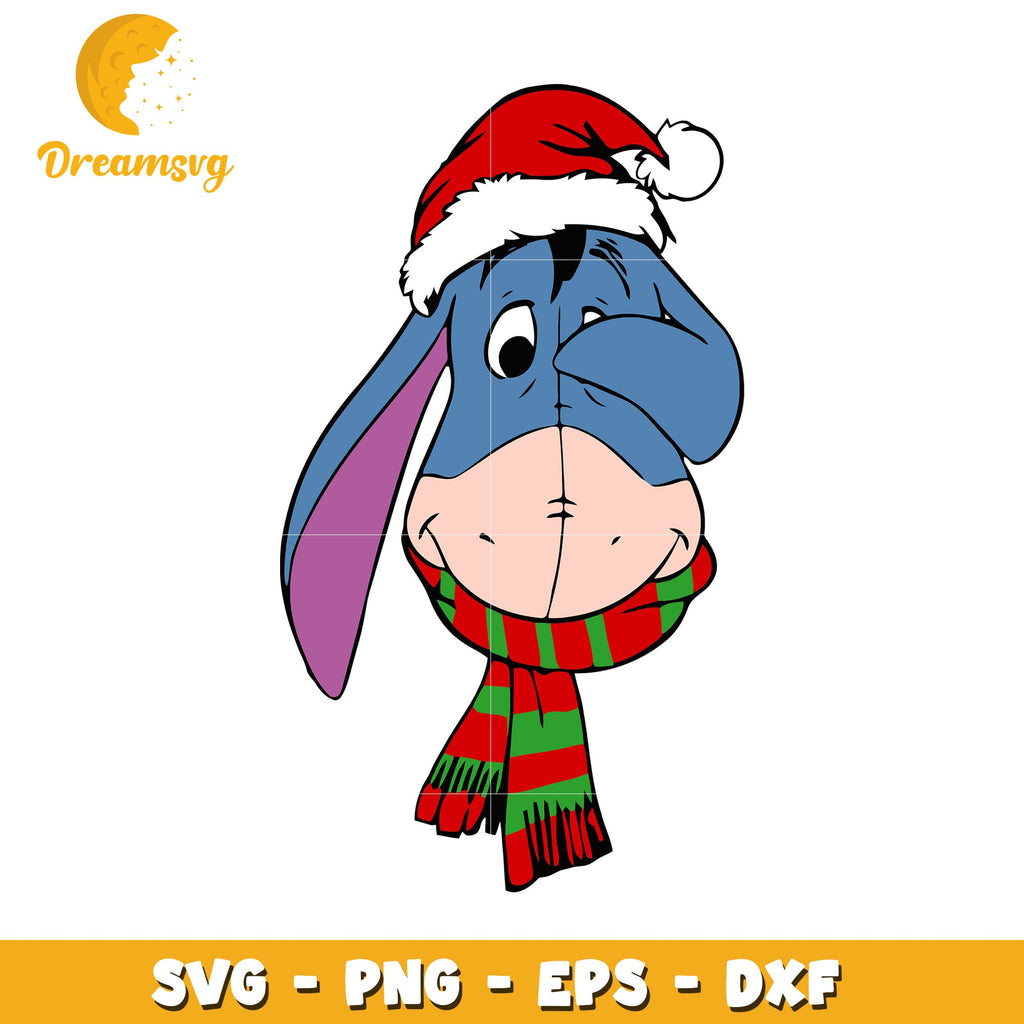 Eyeore Dxf Eeyore Christmas SVG PNG EPS DXF Cut File