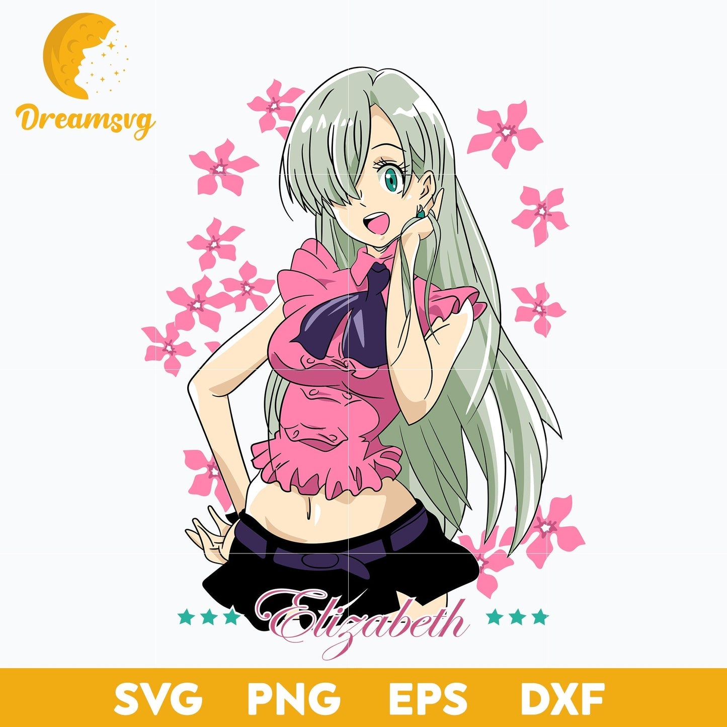 Elizabeth Liones Svg, Nanatsu No Taizai Svg, file for cricut, Anime svg, png, eps, dxf digital download