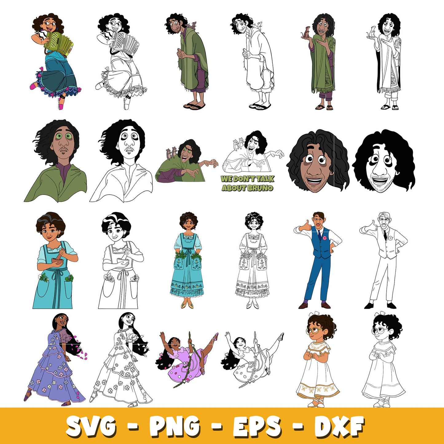 Disney Cartoon Printed Encanto Planar bundle svg,  Disney cartoon svg, Digital download