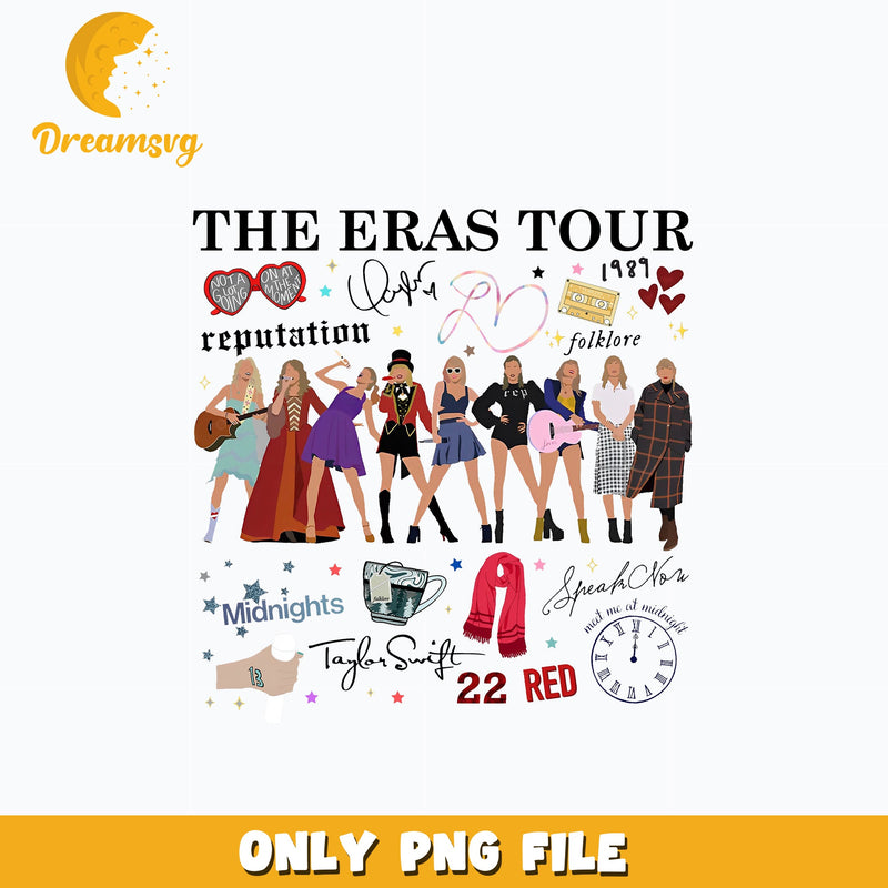 Eras tour albums png, the eras tour 2023 png, eras list song png