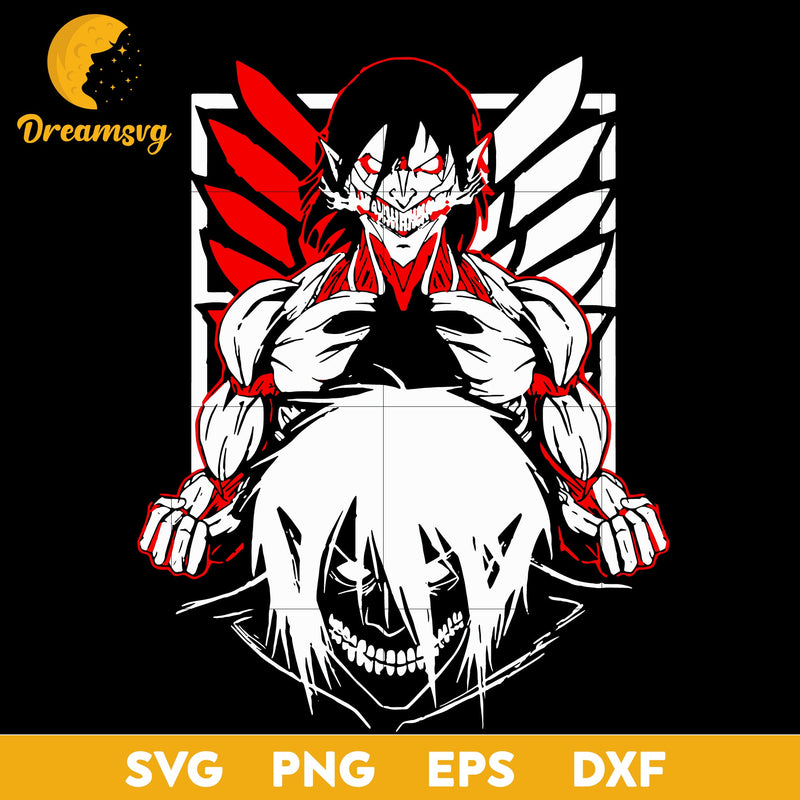 Eren Svg, Attack On Titan Svg, file for cricut, Anime svg, png, eps, dxf digital download