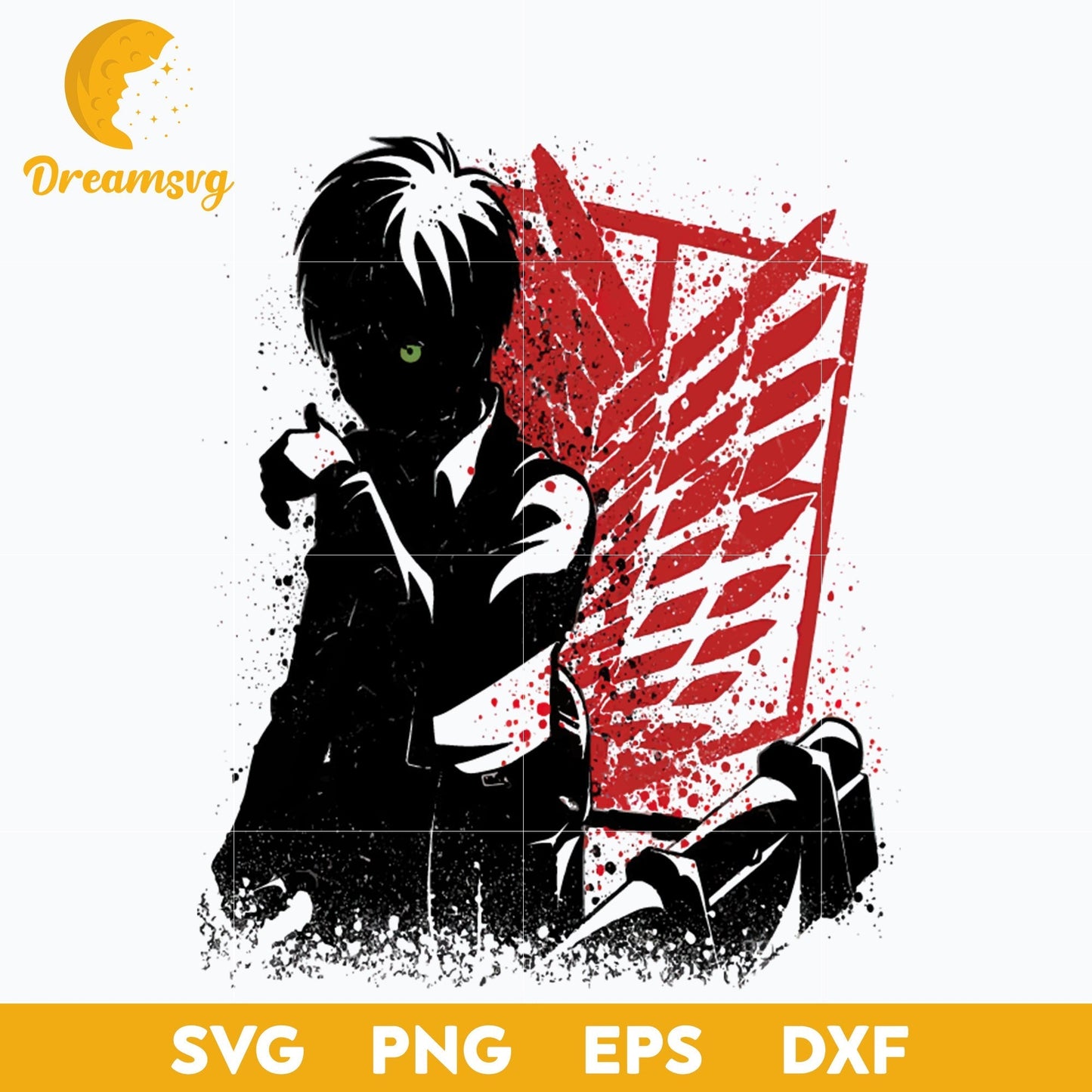 Eren Svg, Eren Jeager Svg, Eren Anime Svg, Attack On Titan Svg, file for cricut, Anime svg, png, eps, dxf digital download