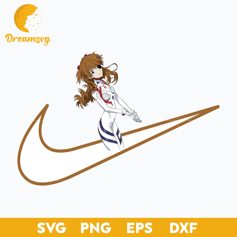 Evangelion Asuka x Nike Svg, Asuka Langley Soryu Svg, Asuka Svg, Evangelion Svg, file for cricut, Anime svg, png, eps, dxf digital download