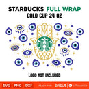 Evil Eye Full Wrap Svg, Starbucks Svg, Coffee Ring Svg, Cold Cup Svg, Cricut, Silhouette Vector Cut File
