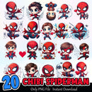 Chibi Spiderman Bundle PNG Instant Download