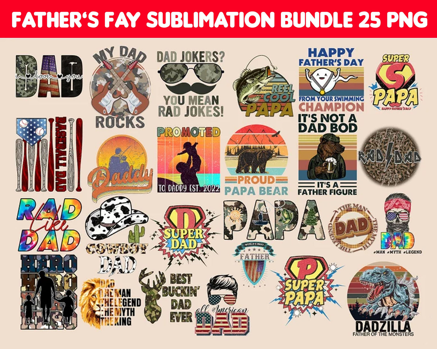 Fathers day PNG Bundle - Digital download
