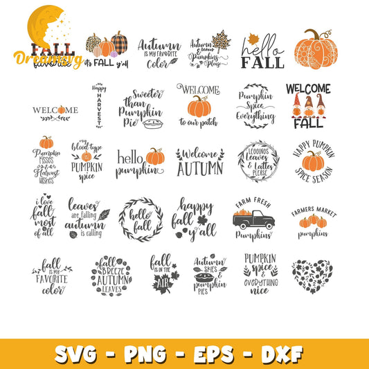 Autumn is my favorite color bundle svg, welcome fall svg