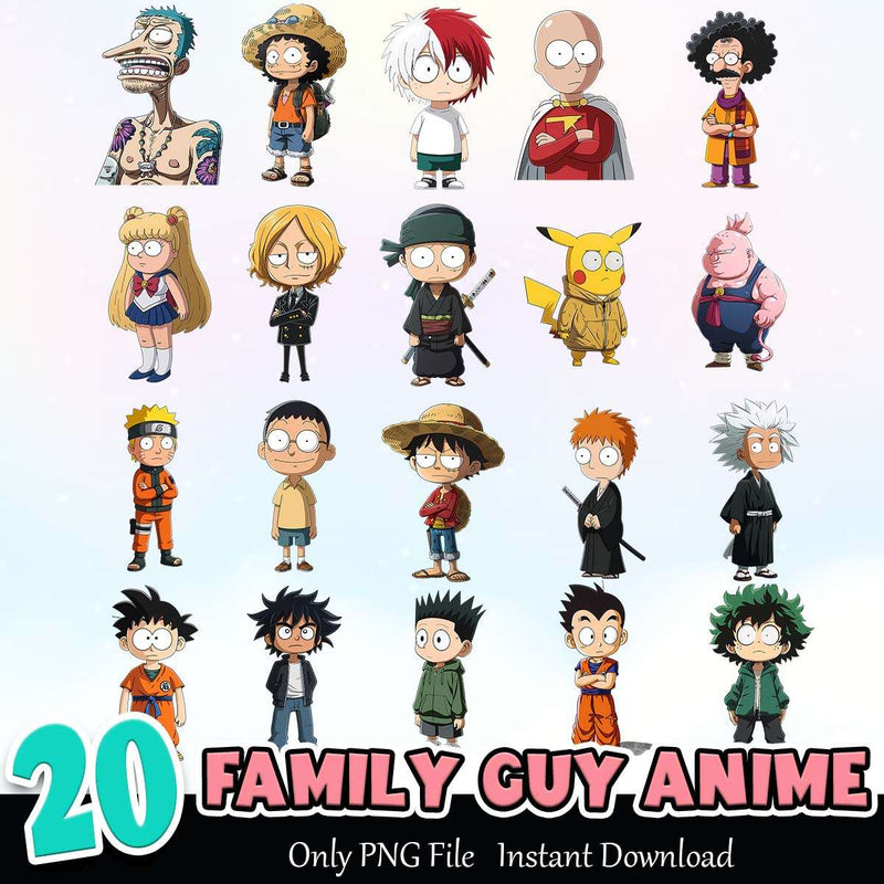 Family Guy Anime PNG Bundle Sublimation Instant Download