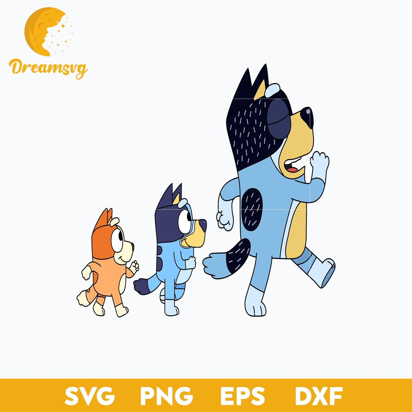 Family svg, Bluey Vector, Bluey Alphabeth, Bluey Cutfile, Bluey Clipart, Cartoon svg, png, dxf, eps file