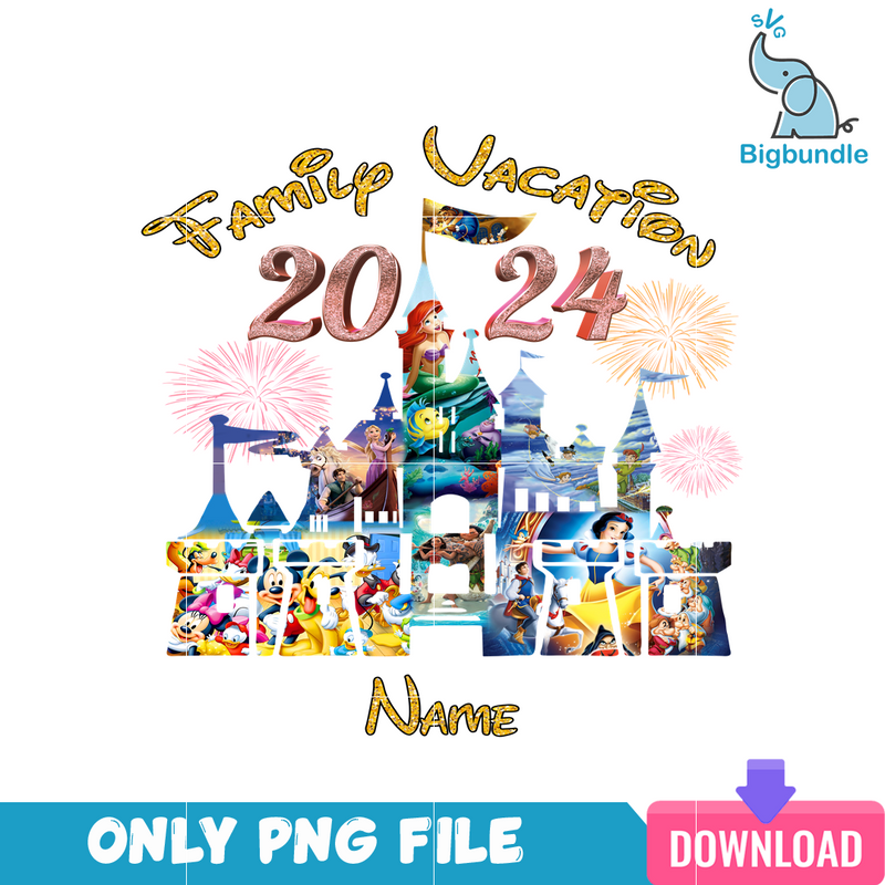 Family Vacation 2024 Your Name PNG